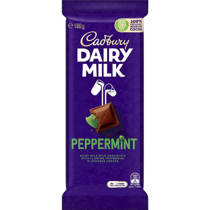 Cadbury Dairy Milk Peppermint Chocolate Block 薄荷巧克力180g