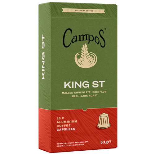Campos King St Aluminium Coffee Capsules 10 pack 53G胶囊咖啡