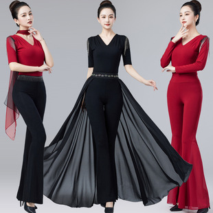 夏高级走秀形体服训练服女优雅套装新款培训莫代尔修身连体演出服