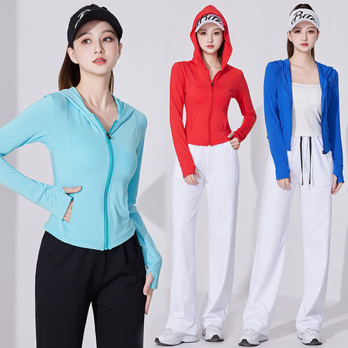 2024新款套装开衫防晒衣女款夏季修身健身操跑步瑜伽服外套
