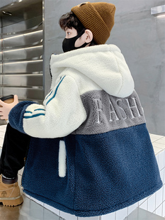 男童羊羔绒外套秋冬装 中大童男孩摇粒绒棉袄 儿童加绒棉衣2025新款