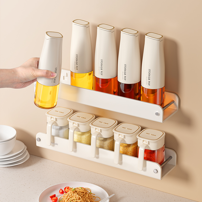 厨房调味料置物架多功能壁挂式调料盒家用油壶调料组合套装收纳架