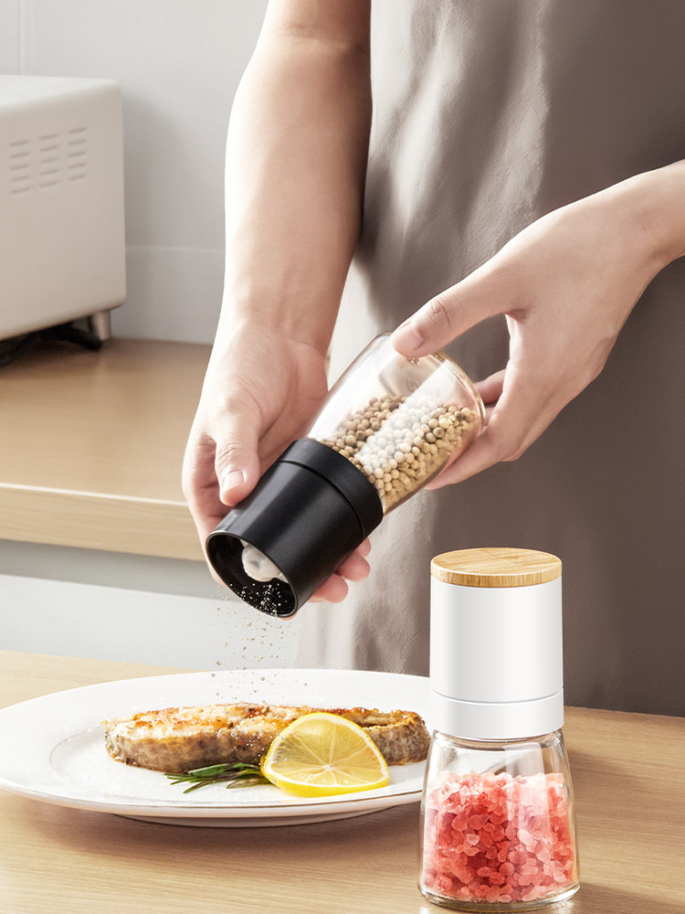 研磨器厨房家用手动黑胡椒花椒粉玫瑰红盐海盐研磨瓶调料粗盐罐