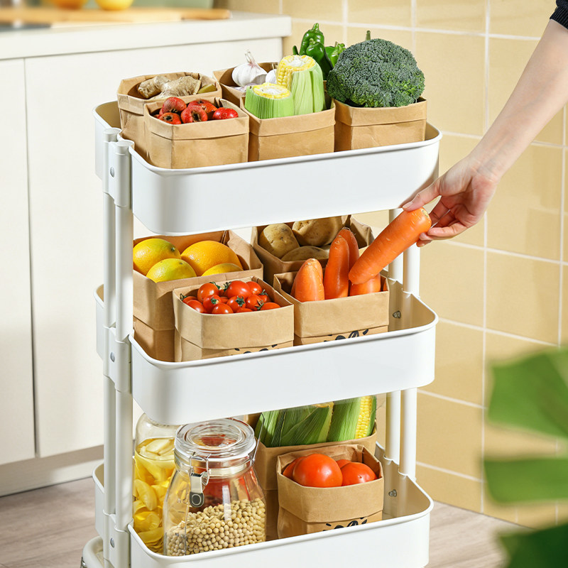 牛皮纸袋厨房推车零食水果蔬菜收纳袋可水洗防水环保食品袋加厚