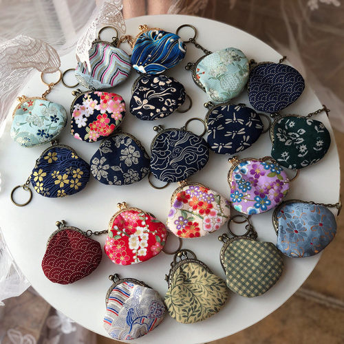 【满3件7折】5cm迷你口金包成品硬币包布挂件戒指项链首饰收纳包