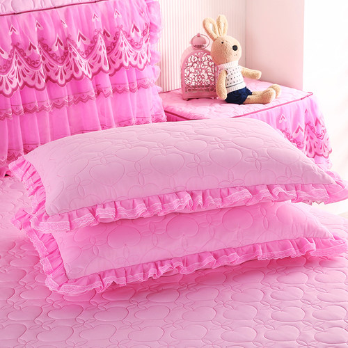 夹棉蕾丝花边枕头套加厚