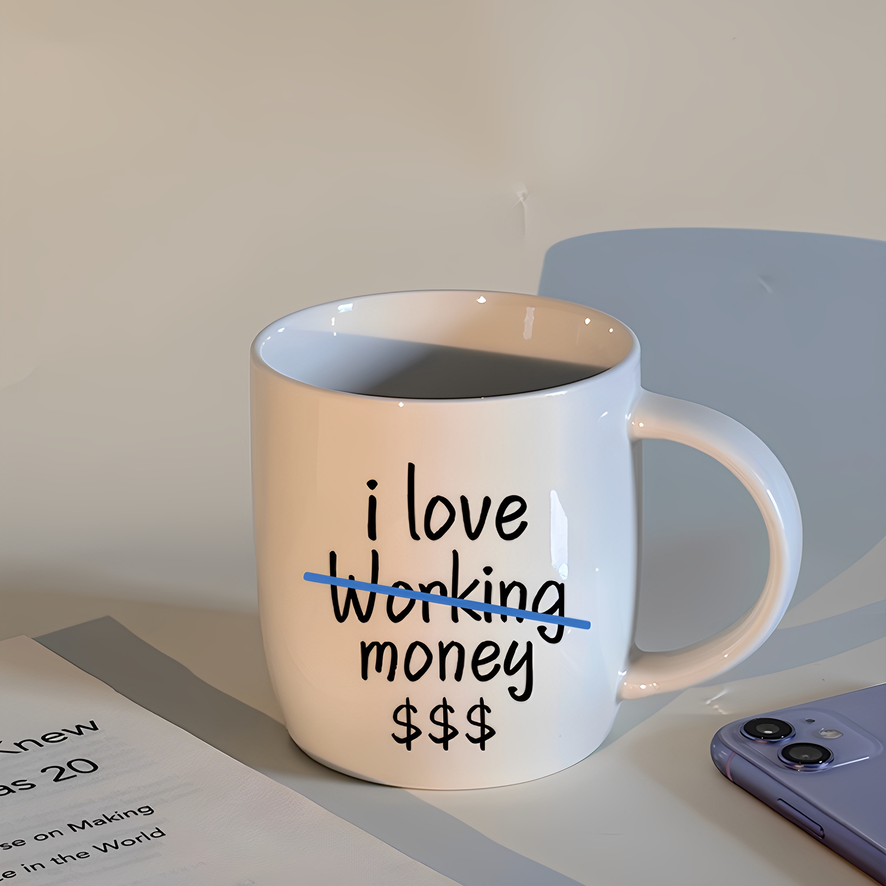 【 love working?】创意马克杯陶瓷水杯上班专用办公室咖啡杯泡茶