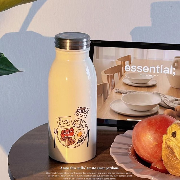 【煎蛋配咖啡】ins保温杯日系牛奶瓶保冷咖啡杯上班通勤水杯便携