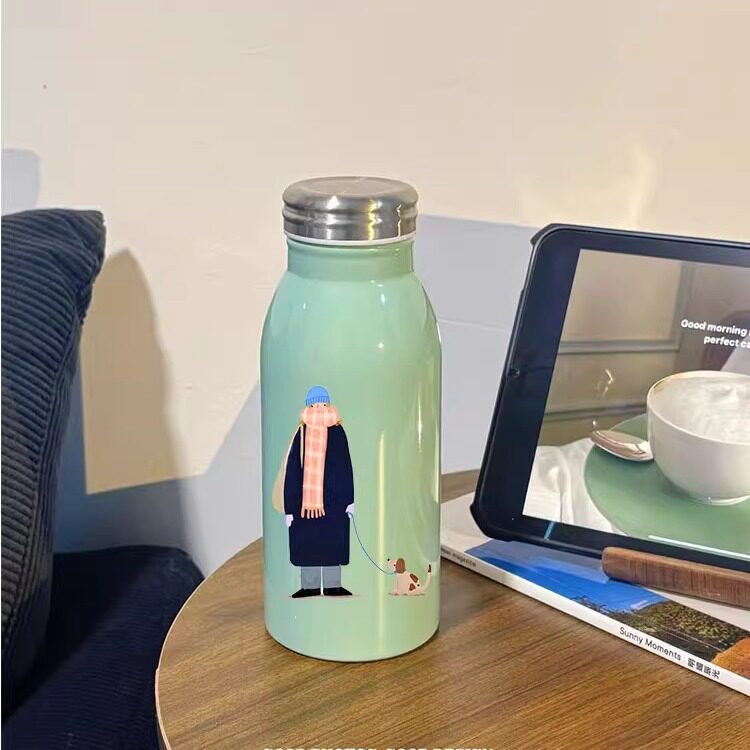 【天冷要穿秋裤】原创ins保温杯人物插画保冷咖啡杯通勤便携水杯