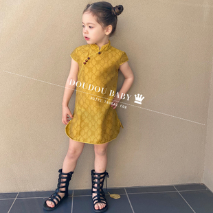 宝宝洋气周岁礼服裙国风 豆豆家小女孩旗袍夏中国风儿童旗袍裙古装