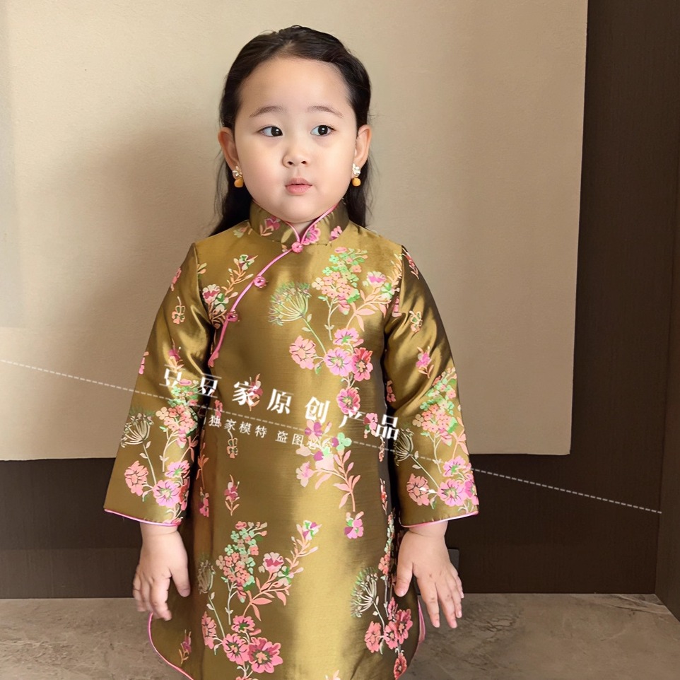 女童旗袍2025新款秋冬
