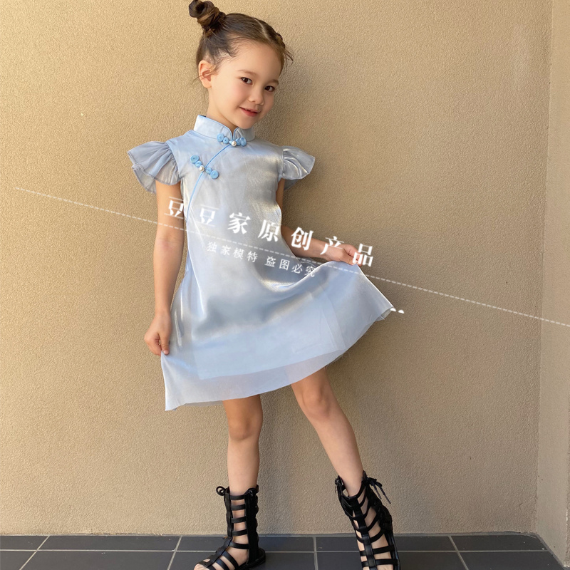 豆豆家儿童旗袍纱纱公主连衣裙子