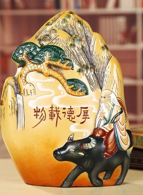 中式陶瓷工艺品老板办公室博古架小摆件客厅厨柜创意陶艺家居饰品