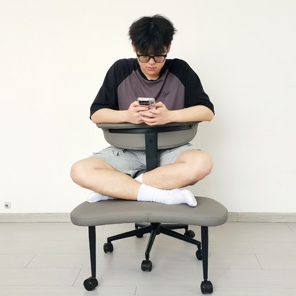 盘腿椅猴凳网红蹲椅懒人办公学习宿舍瑜伽冥想椅打坐椅带扶手异形