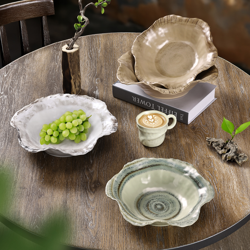 希尔家用客厅水果盘茶几山野风零食盘高档北欧轻奢果盘简约复古