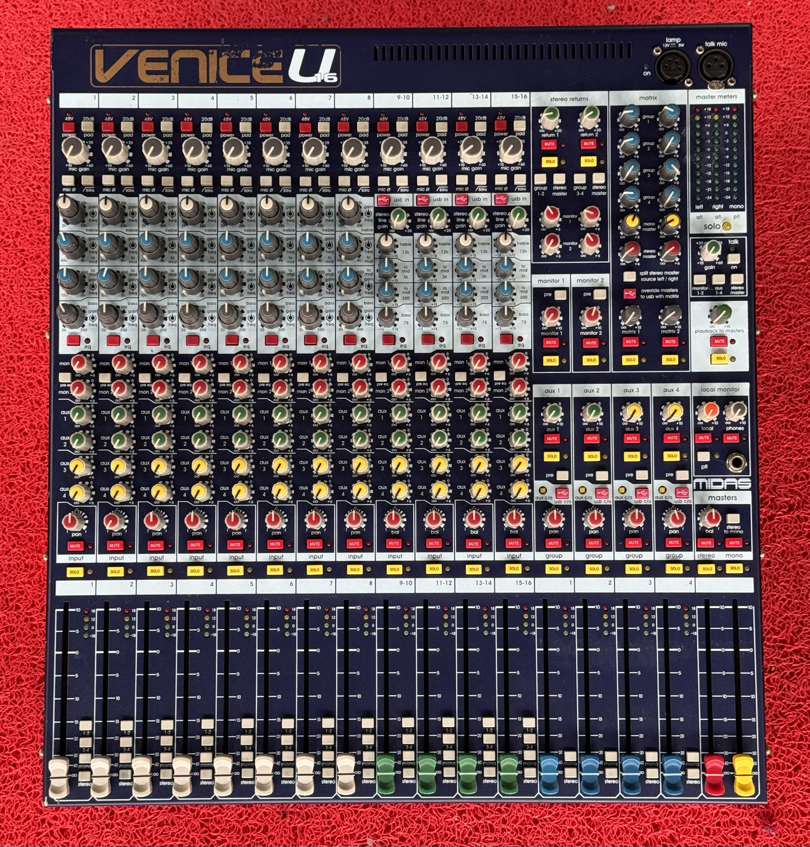 二手原装正品英国迈达斯MIDAS VENICE U16 16路模拟调音台