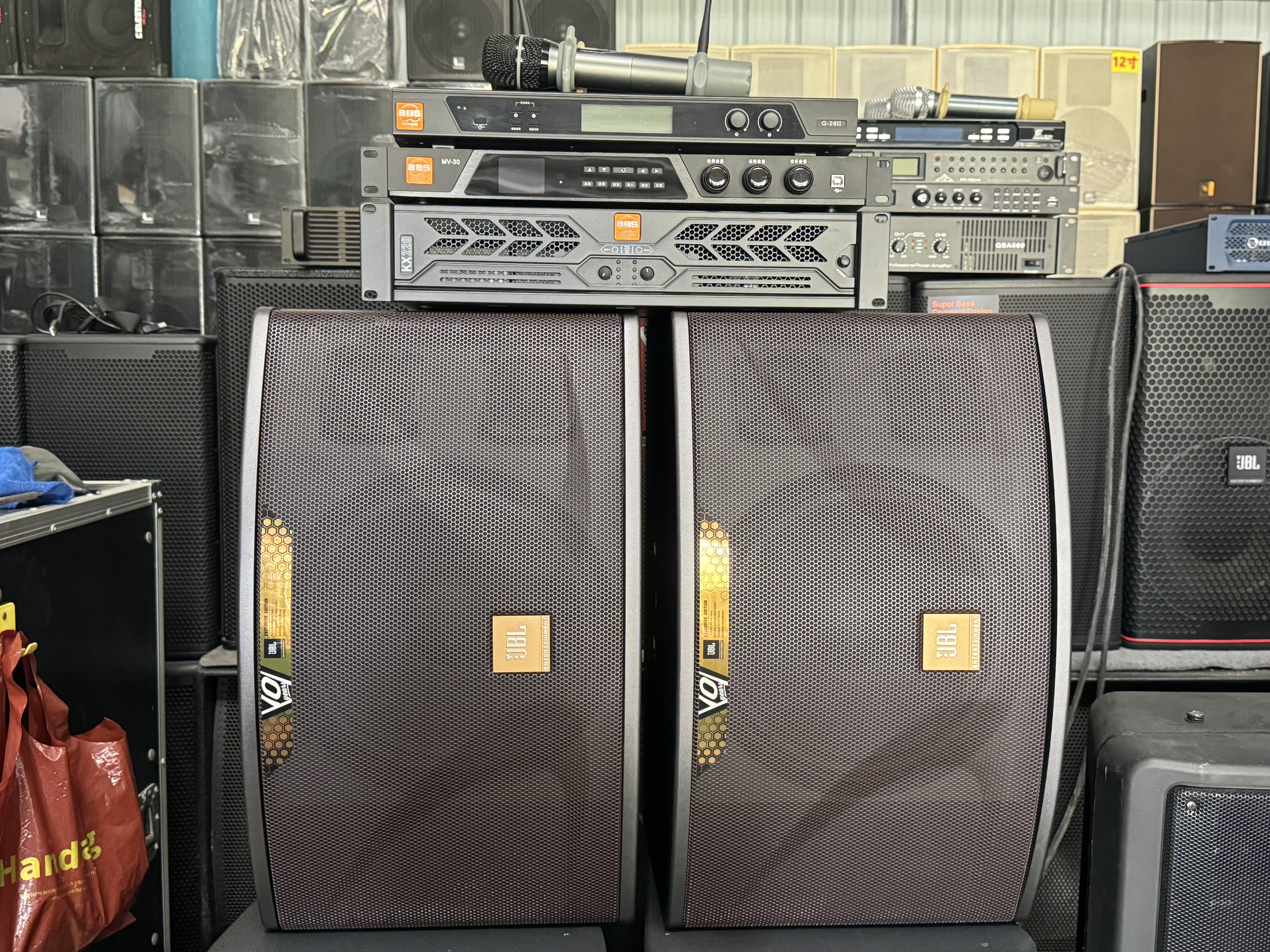 二手原装正品美国JBL ki112音响ktv套装+BBS前后级功放无线话筒