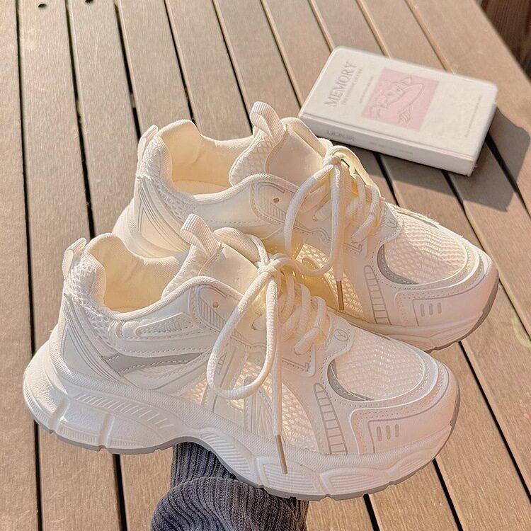 老爹鞋女2026春夏新款透气网面鞋子厚底增高配裙子运动休闲鞋女款