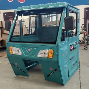 电动三轮车车棚铁皮钢化玻璃全封闭厚电动三轮车驾驶室雨棚车头棚