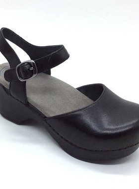 dansko黑色高跟圆头 时尚包头凉鞋 35码