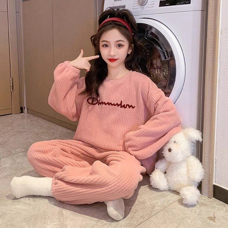 儿童秋冬睡衣新款珊瑚绒女童睡衣套装宽松保暖法兰绒中大童家居服,童装/婴儿装/亲子装,家居服套装,淘宝优惠券,粉丝福利购,淘宝优惠卷