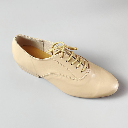 专业ArgentineTangoShoes男士肤色真皮硬底阿根廷探戈舞鞋