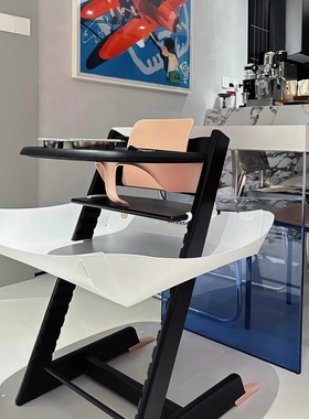 适配stokke成长椅兜食器catchy同款配件托盘防脏接饭神器围餐椅兜