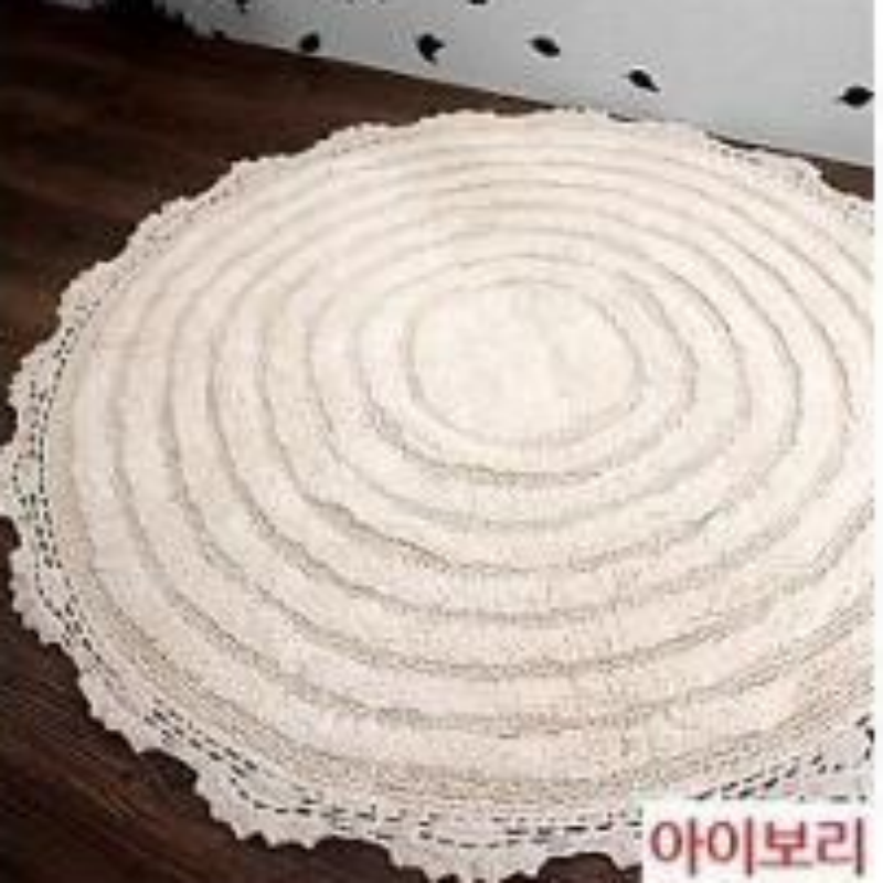 韩国进口棕色柔软圆圈花边地垫