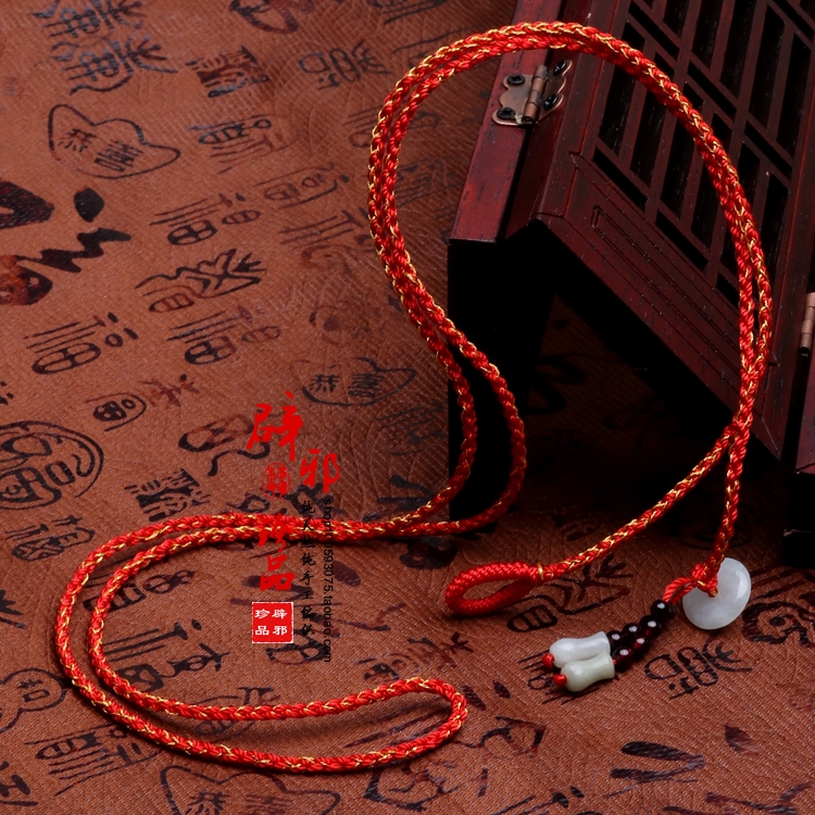 本命年红绳腰链翡翠玉石女款红腰链石榴石性感红腰绳虎年吉祥物