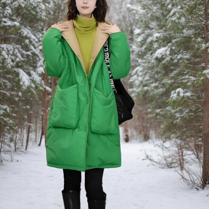 双面穿时尚女装连帽棉袄棉衣宽松显瘦减龄中长款保暖外套冬季棉服,女装/女士精品,大码棉服,淘宝优惠券,粉丝福利购,淘宝优惠卷