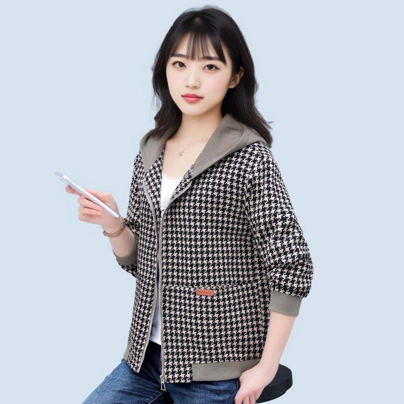 2026春秋新款外套女连帽短款时尚春季休闲宽松百搭减龄夹克上衣女,女装/女士精品,常规大码外套,淘宝优惠券,粉丝福利购,淘宝优惠卷