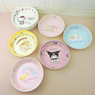 密胺仿瓷Sanrio三丽鸥酷洛米玉桂狗Melody儿童6.5英寸深盘骨碟