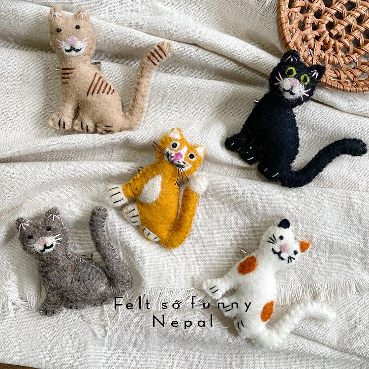 可爱猫咪羊毛毡胸针有趣书包配饰