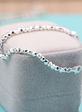 紫蝉女925纯银民族风碎银子手链