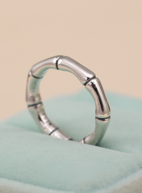 紫蝉女925纯银民族风竹节戒指