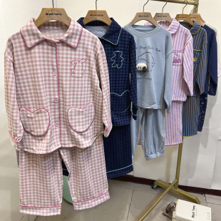 2025秋新小黑托昵尼儿童成人亲子睡衣套装 棉家居服 男女童姐弟装