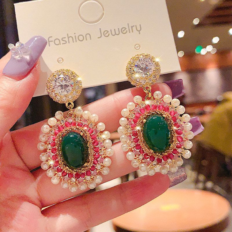 银针巴洛克设计小众耳环时尚个性