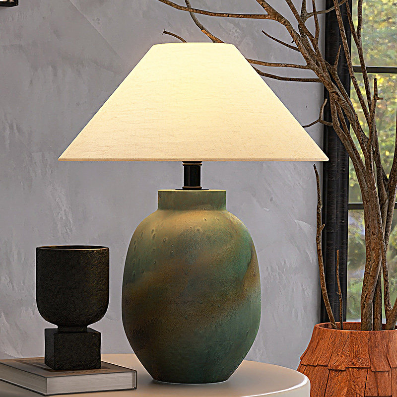 中古风陶瓷台灯现代新中式酒店民宿卧室床头灯日式侘寂风设计师灯,家装灯饰光源,装饰台灯,淘宝优惠券,粉丝福利购,淘宝优惠卷