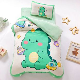 儿童幼儿园被子三件套牛奶绒被套加绒宝宝秋冬珊瑚绒被褥加厚棉被