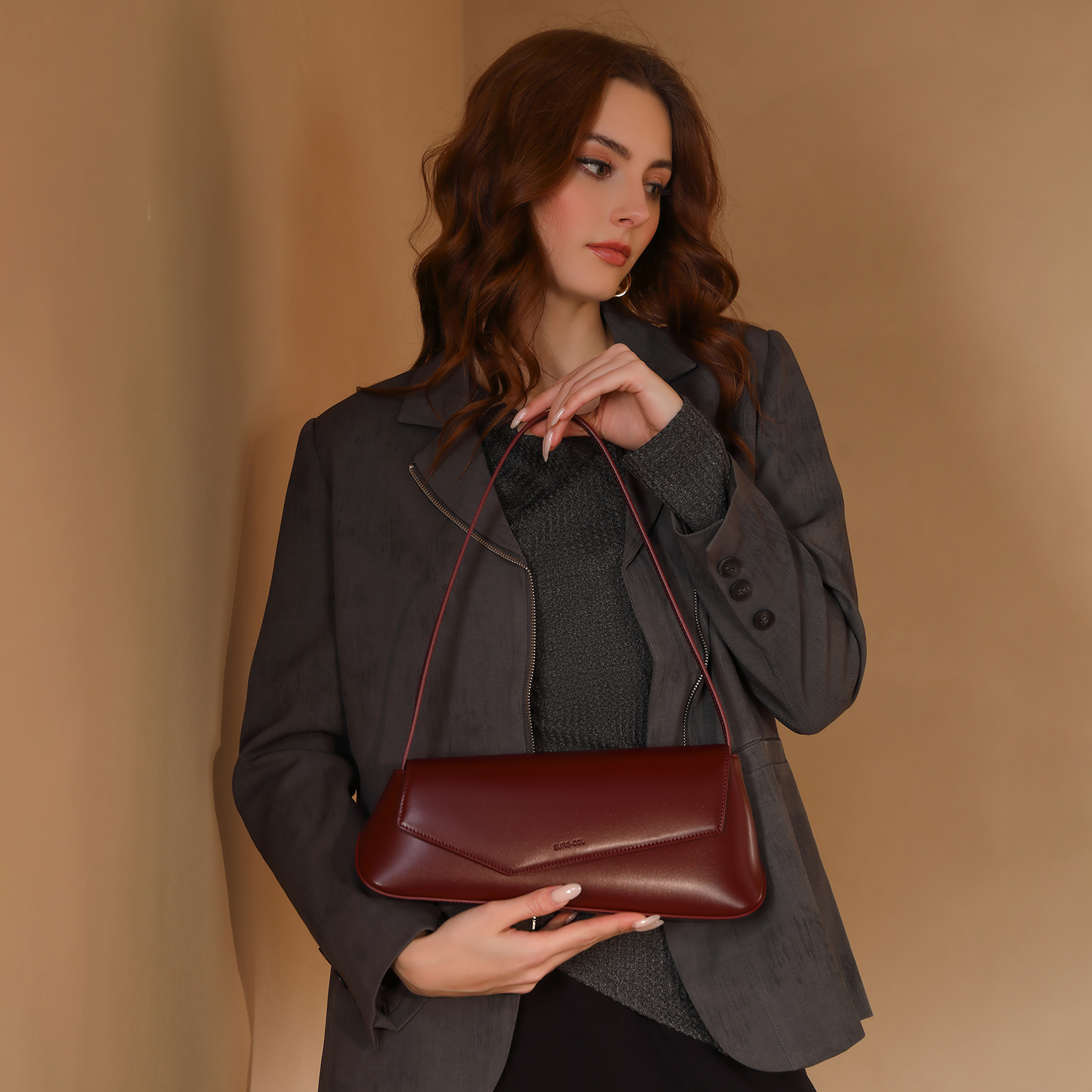 小众真皮极简腋下包女2025早秋