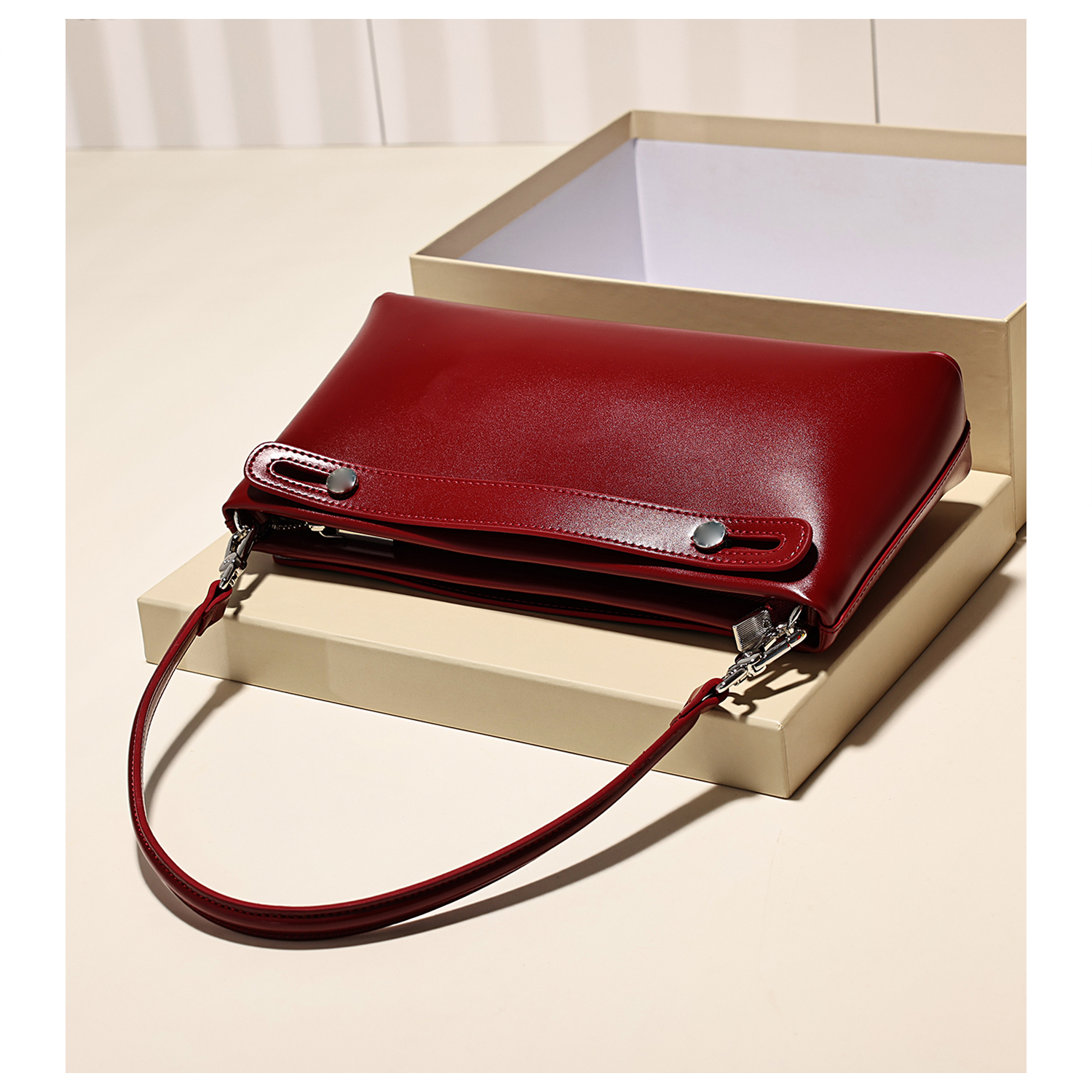 小众设计复古牛皮单肩包女