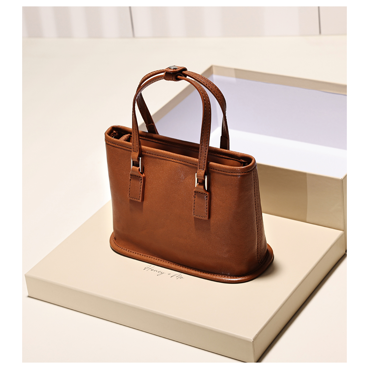 小众设计真皮手提菜篮子包女