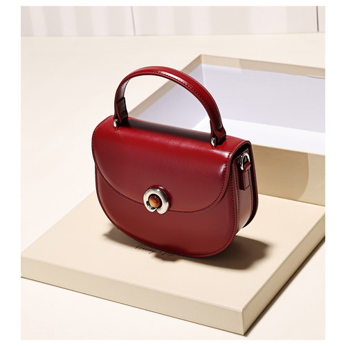 GXFMOD红色真皮马鞍包