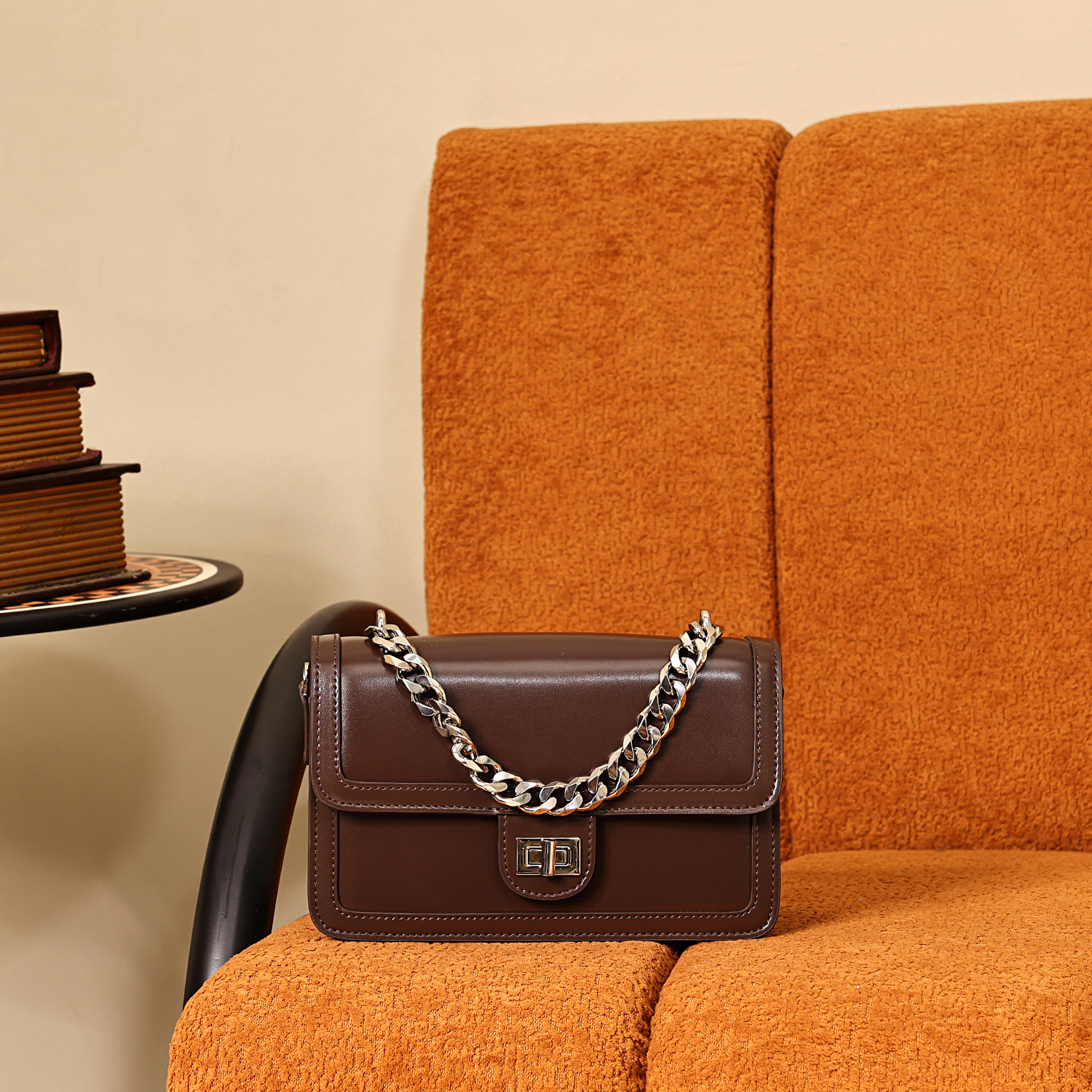 2025秋冬新款真皮链条腋下包