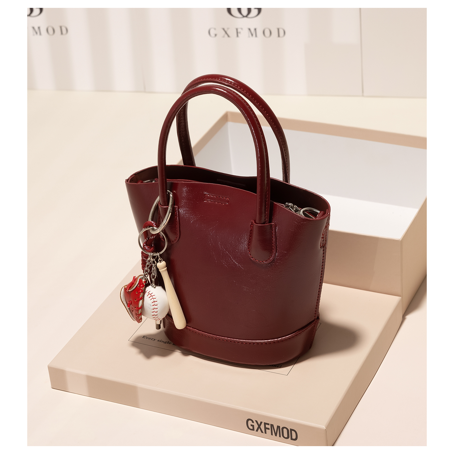 GXFMOD复古红色婚包单肩斜挎女包