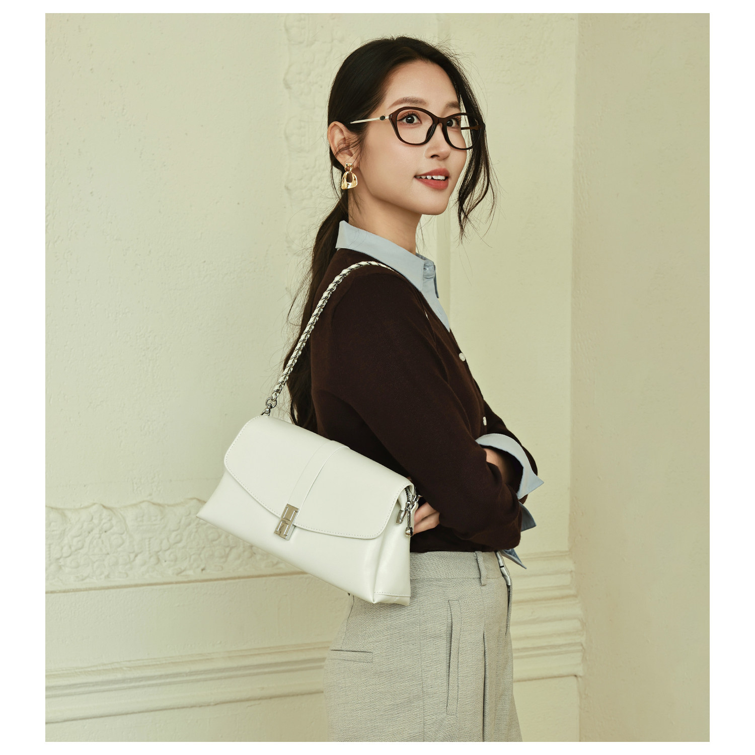 GXFMOD原创设计真皮法棍包2026新品腋下包高级感法式单肩斜挎女包