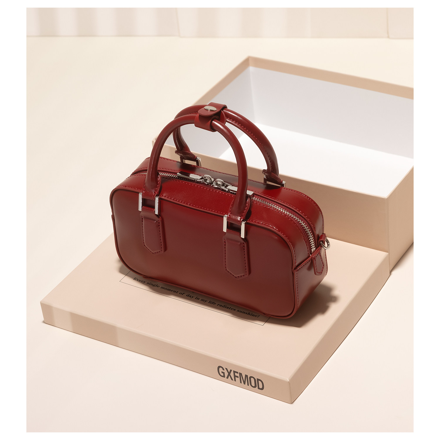 GXFMOD手提女包复古风红色婚包