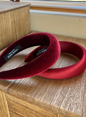 韩国复古高颅顶厚海绵发箍气质纯色简约宽边头箍丝绒发卡氛围感