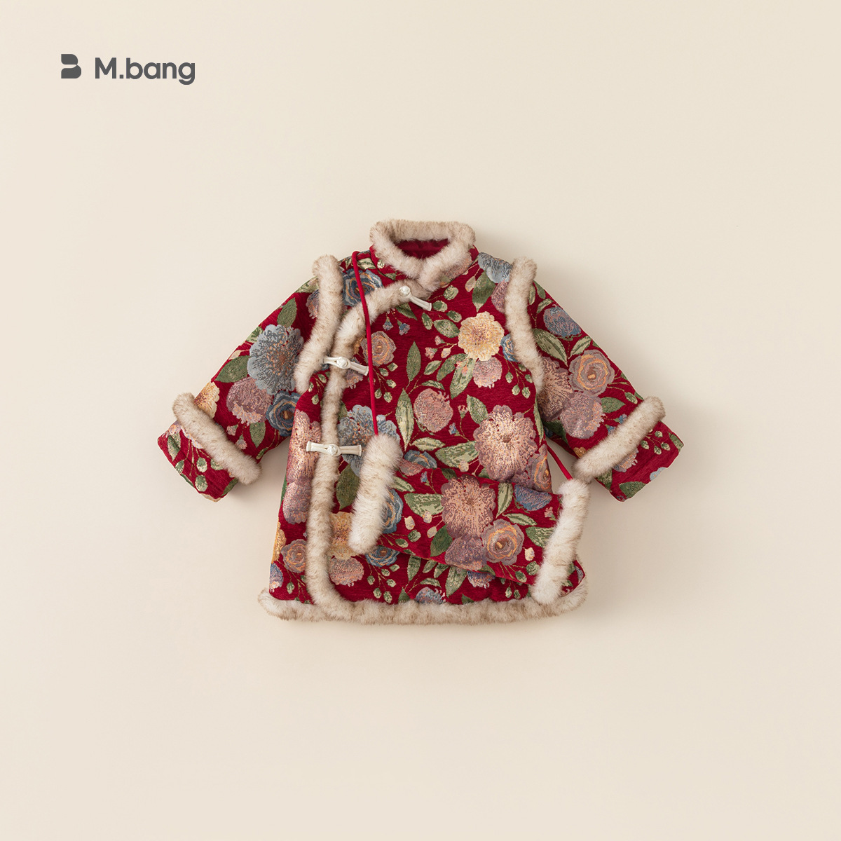 童装女童旗袍裙红色新年冬季国风拜年服女宝宝加绒新中式连衣裙