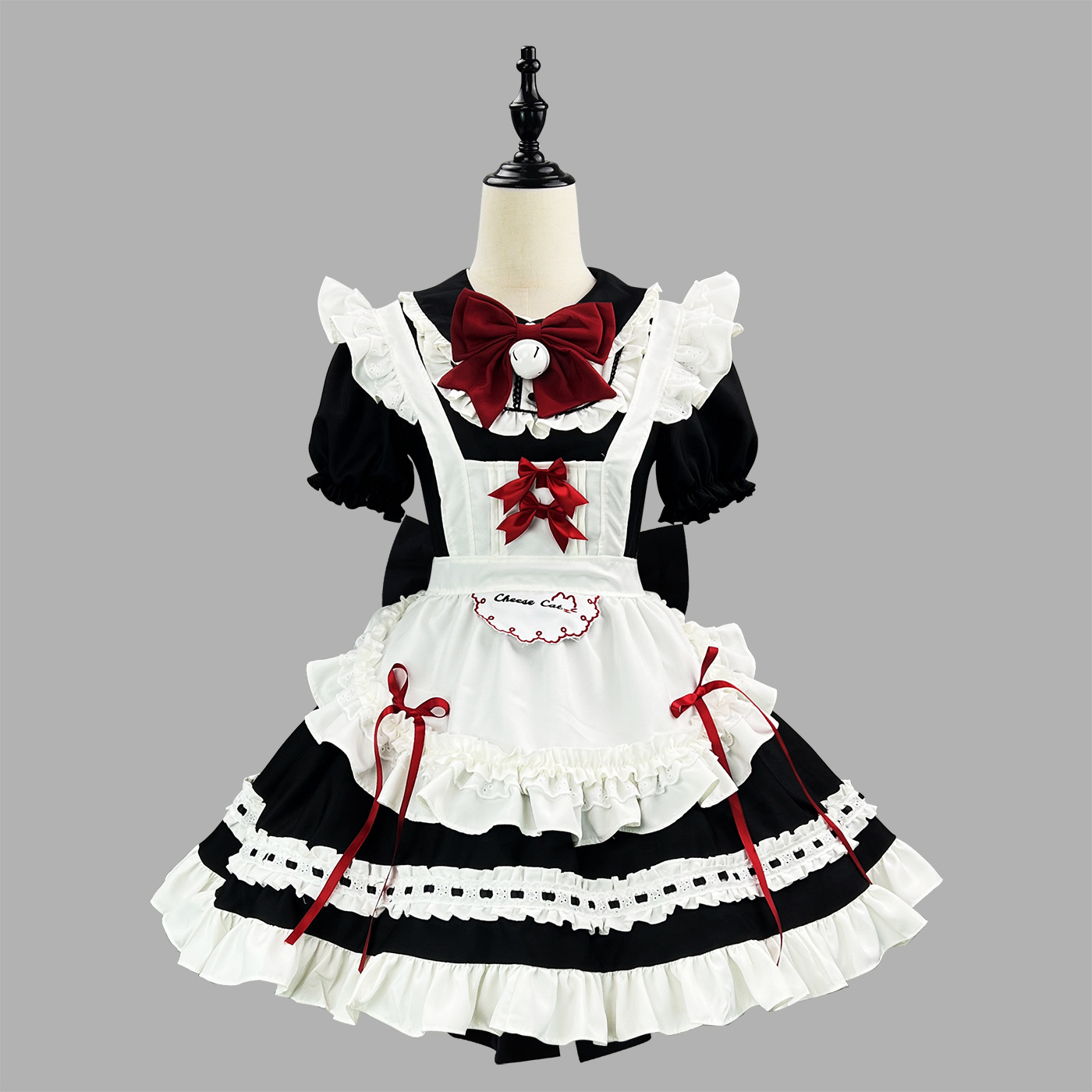 新款跨境 黑白可爱软妹女仆lolita连衣裙女佣服软妹咖啡厅二次元